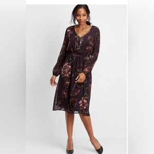 Floral Smocked waist Midi dress